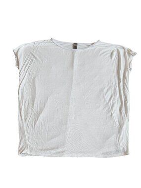 Go Couture White Boxy Batwing Dolman Sleeve Knit Top Shirt Relaxed Small Women's